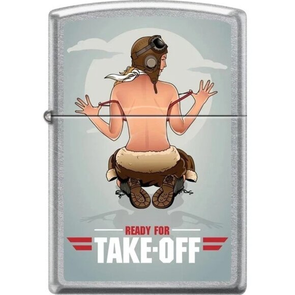 Ready For Takeoff Nose Art Pinup Zippo Lighter - Picture 1 of 1